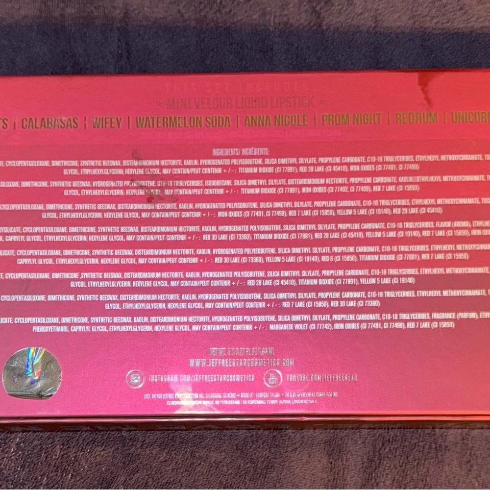 Jeffree Star Mini Velour Liquid Lipstick Set -Pink and Red Shades - Picture 4 of 6